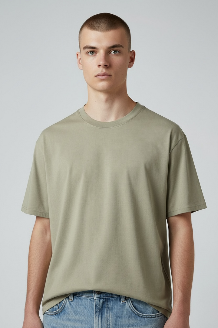 Tee-shirt "ONE" coton bio japonais vert kaki