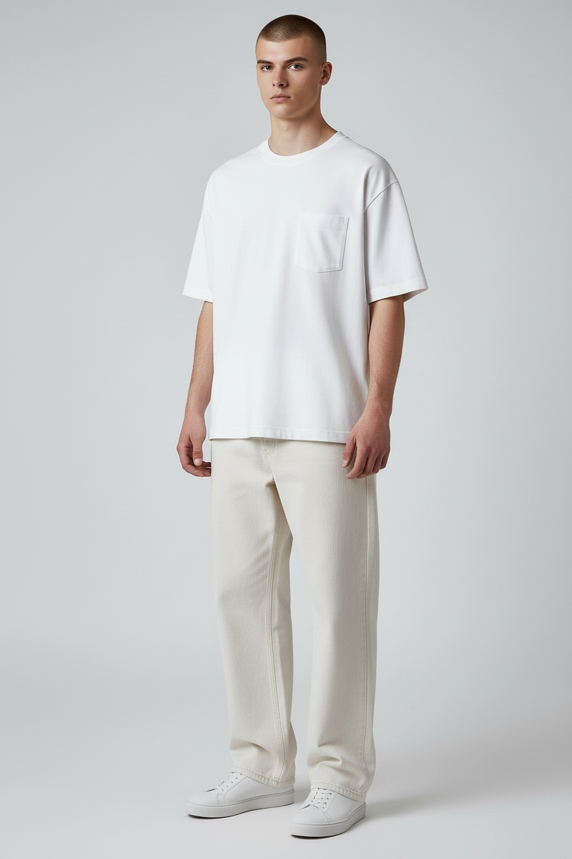 Tee-shirt "TWO" coton bio japonais blanc