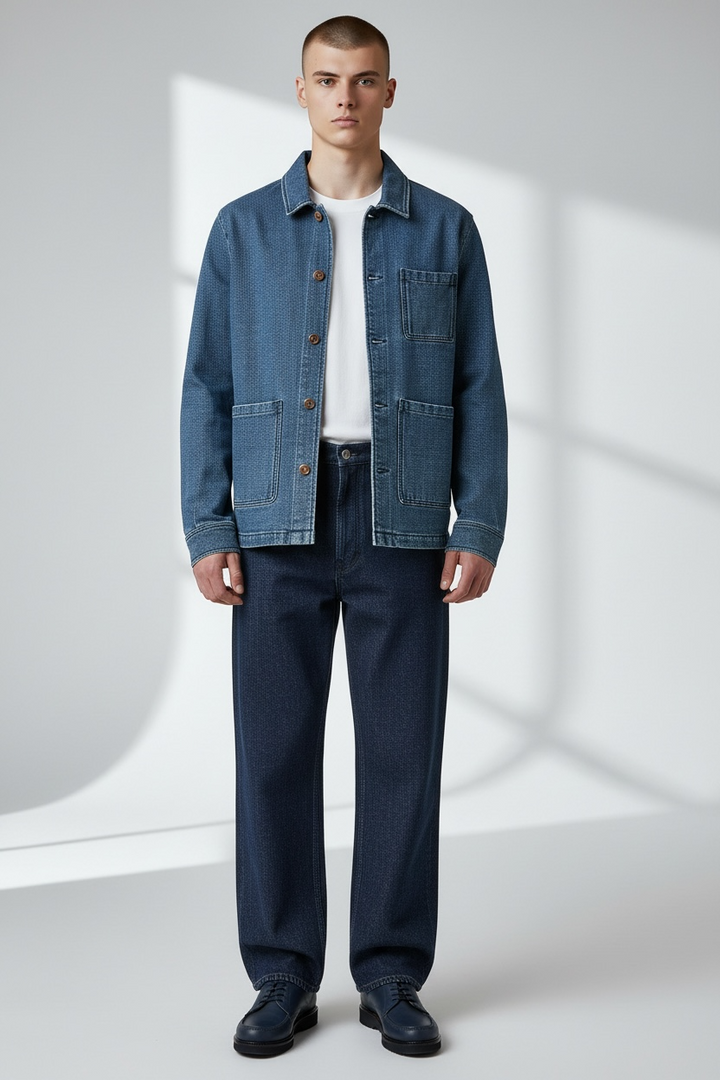 Veste Workwear denim bleach japonais