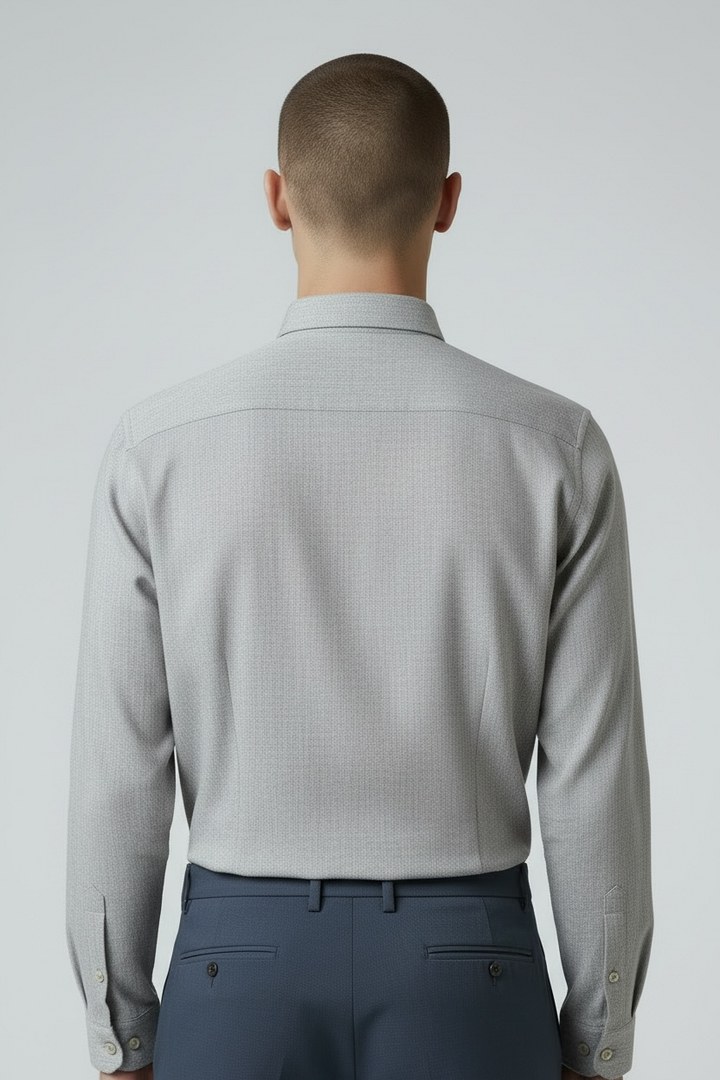 Mottled blue linen shirt