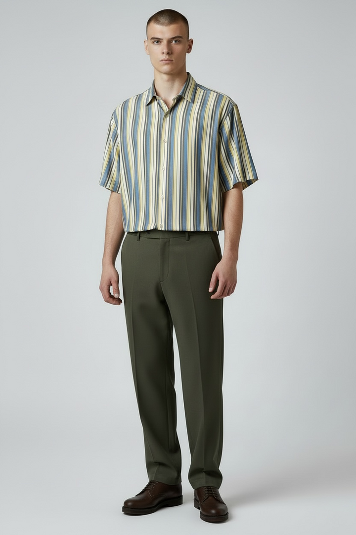 Striped SS cotton linen Shirt