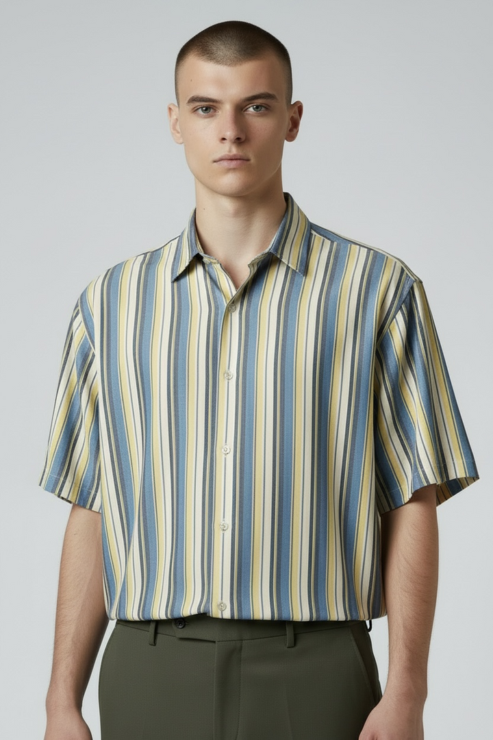 Striped SS cotton linen Shirt