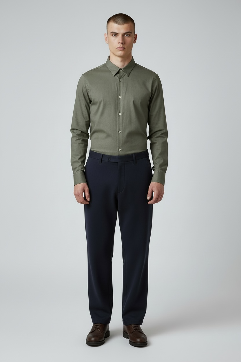 Heather navy light cotton shirt