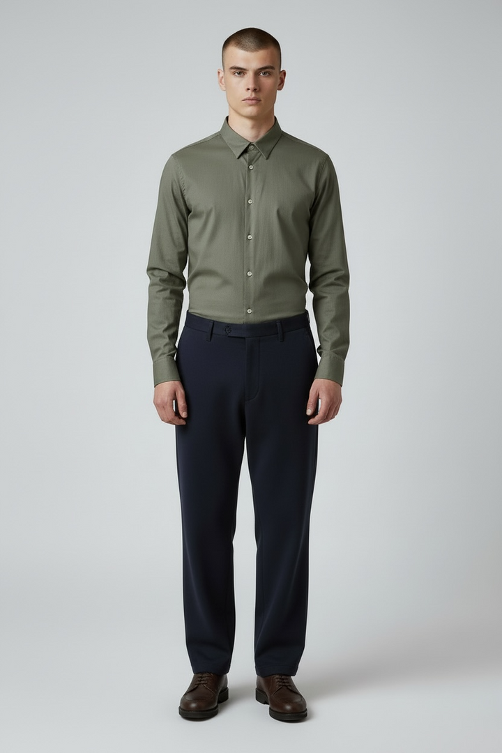 Heather navy light cotton shirt