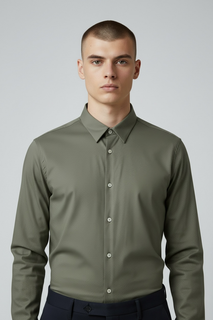 Heather navy light cotton shirt