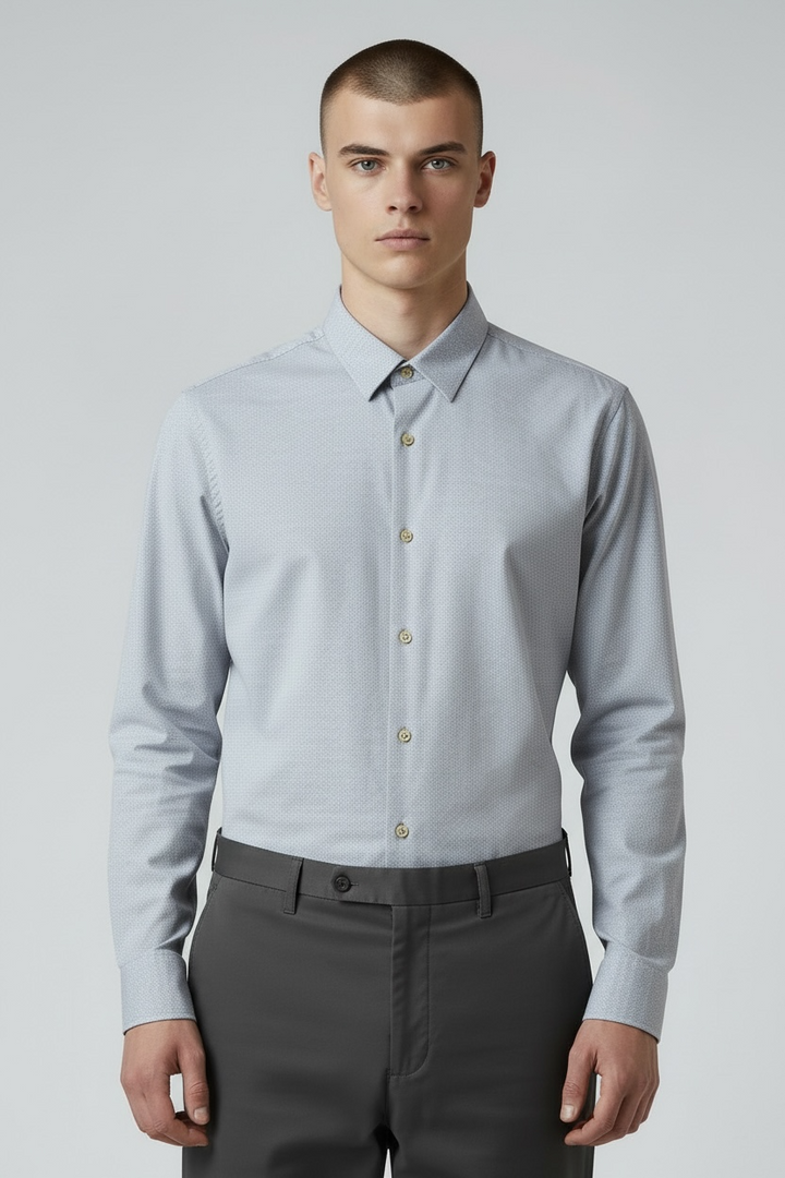 Heather navy light cotton shirt
