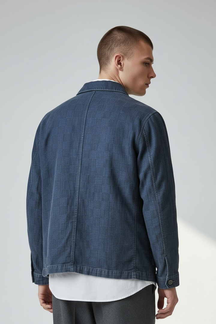 Veste Workwear denim japonais à carreaux