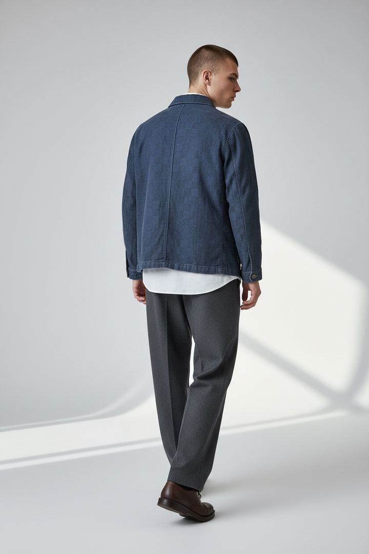 Veste Workwear denim japonais à carreaux