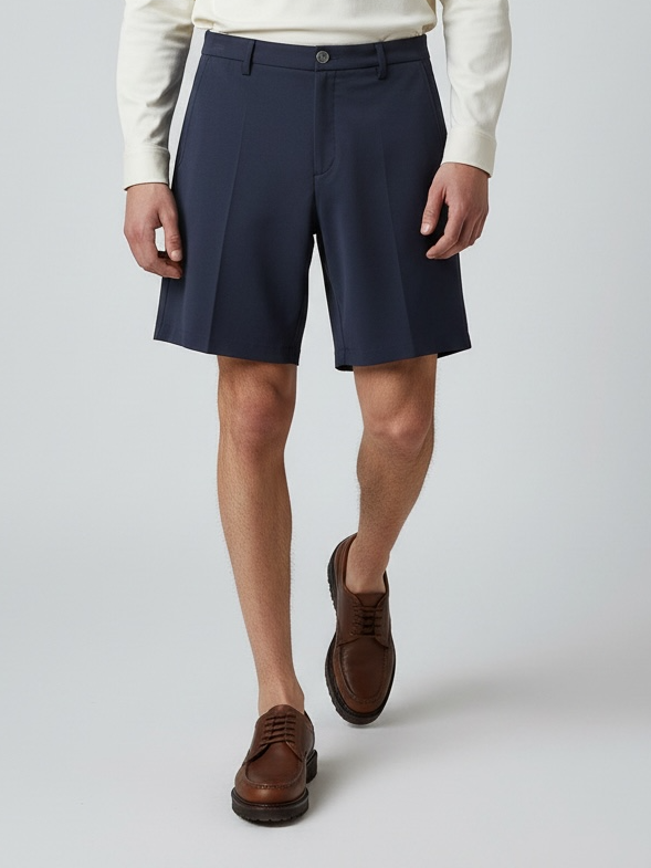 Pleats Short Bleu