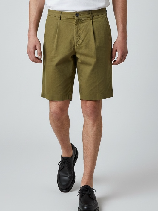 Pleats Short Kaki