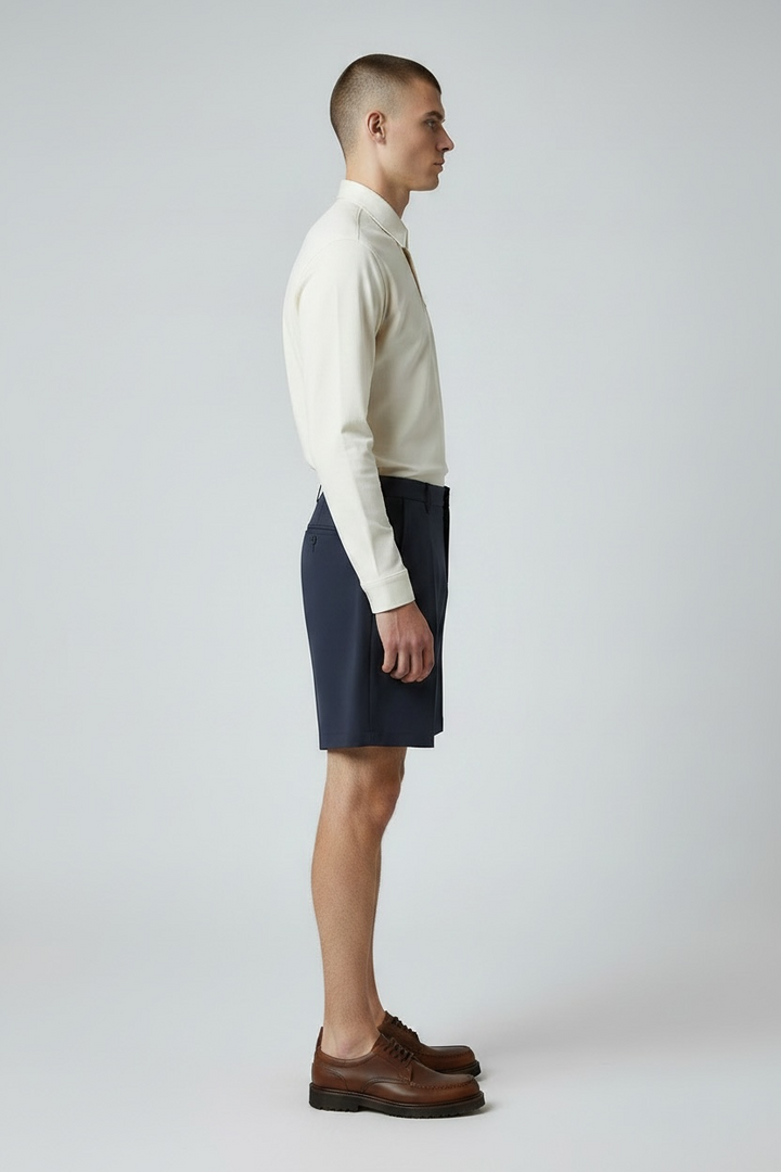 Pleats Short Bleu