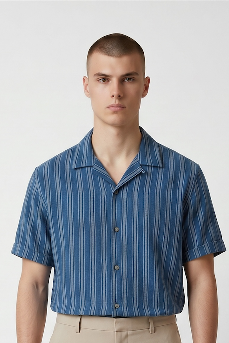 Striped SS cotton linen Shirt