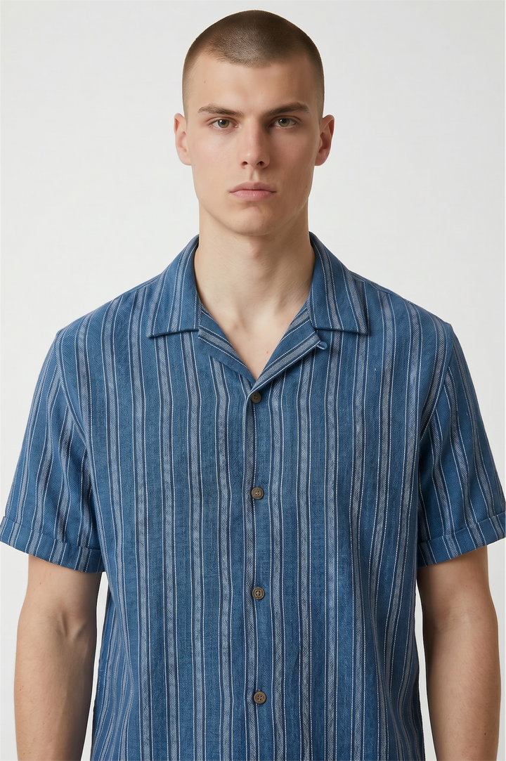 Striped SS cotton linen Shirt