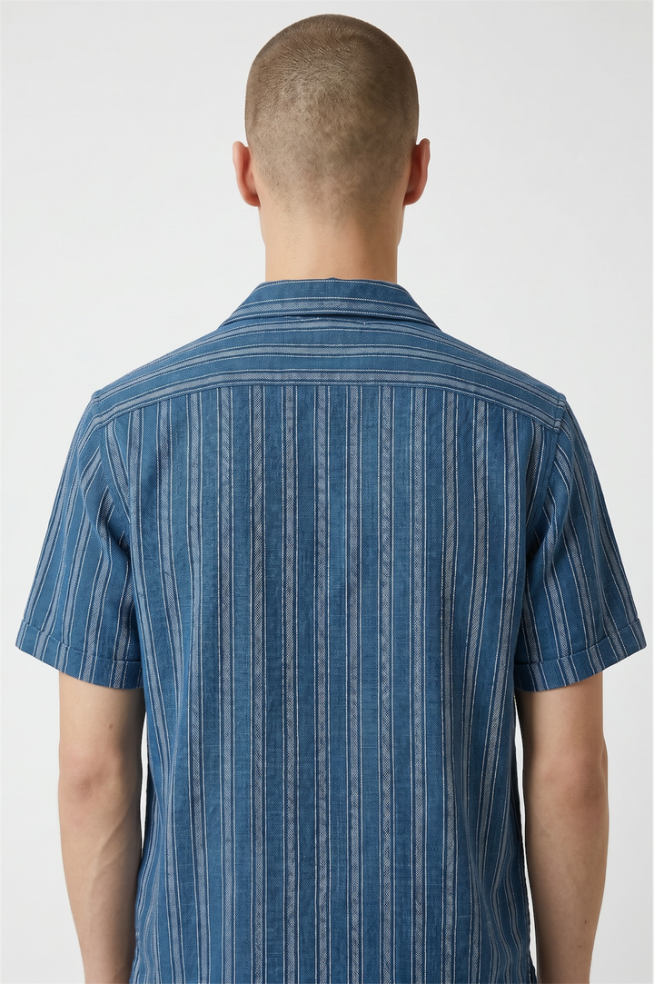 Striped SS cotton linen Shirt