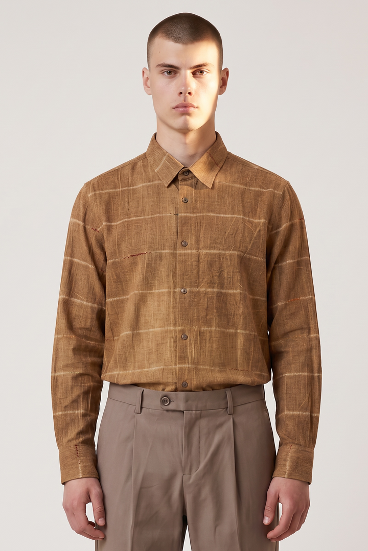 Heather navy flannel cotton shirt