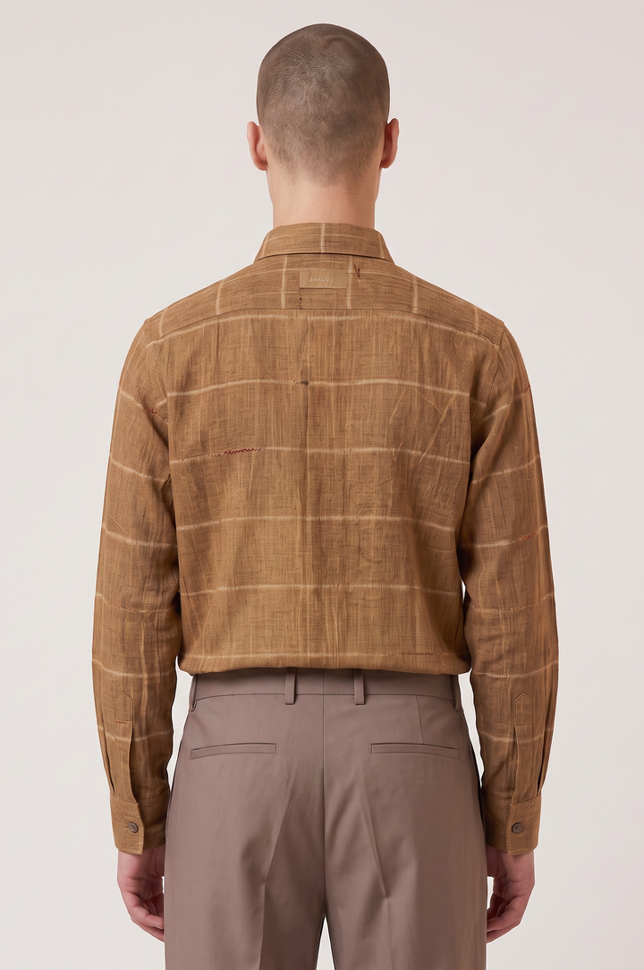 Heather navy flannel cotton shirt