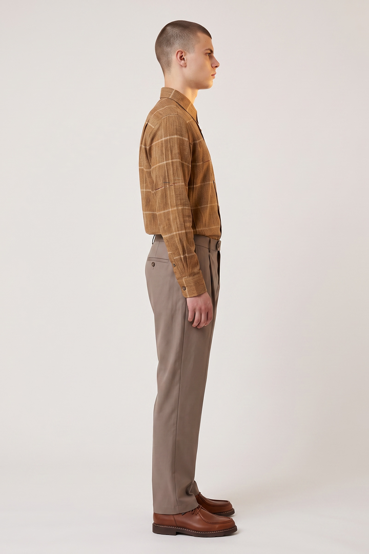 Heather navy flannel cotton shirt