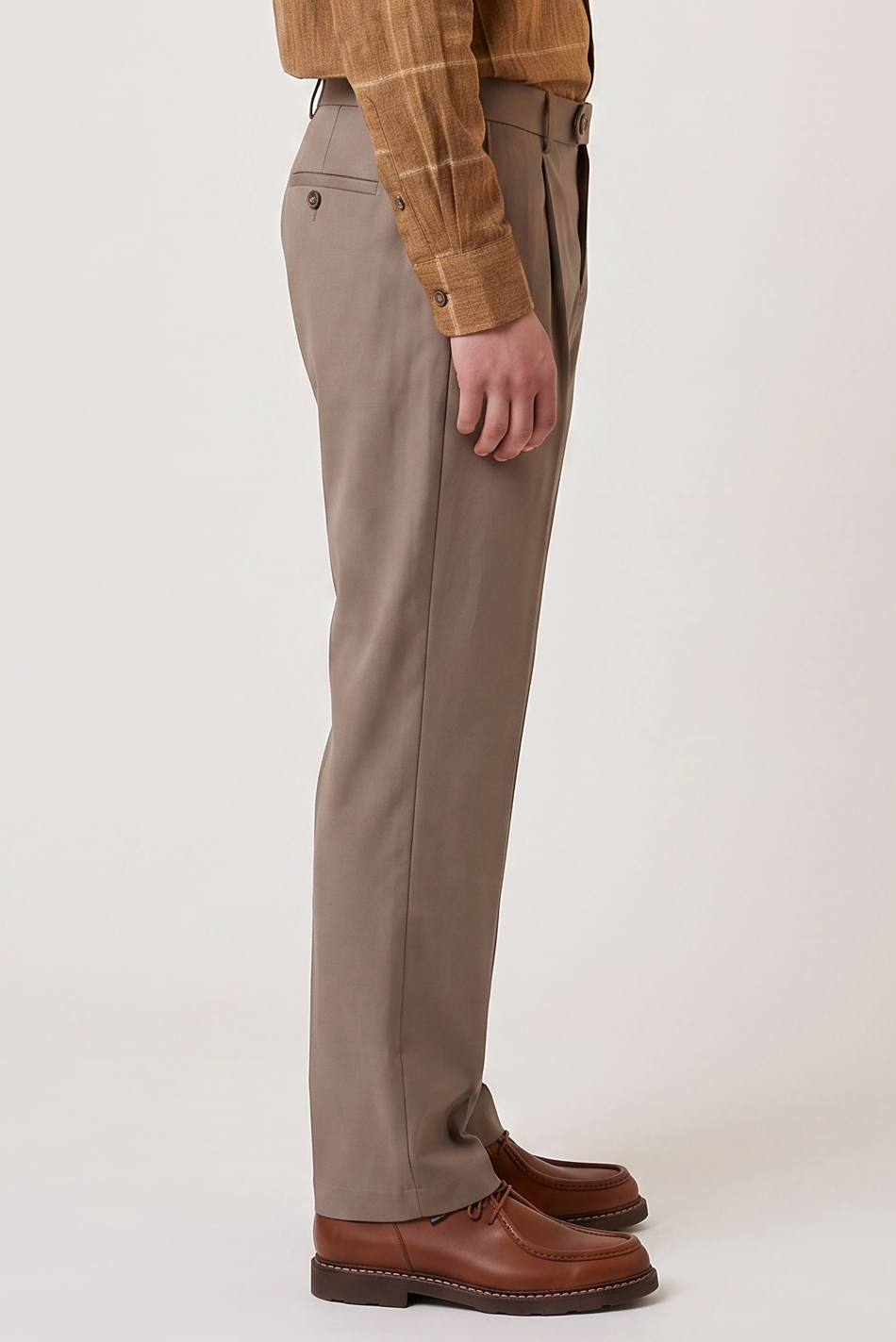 Pantalon Pleats en coton bio beige