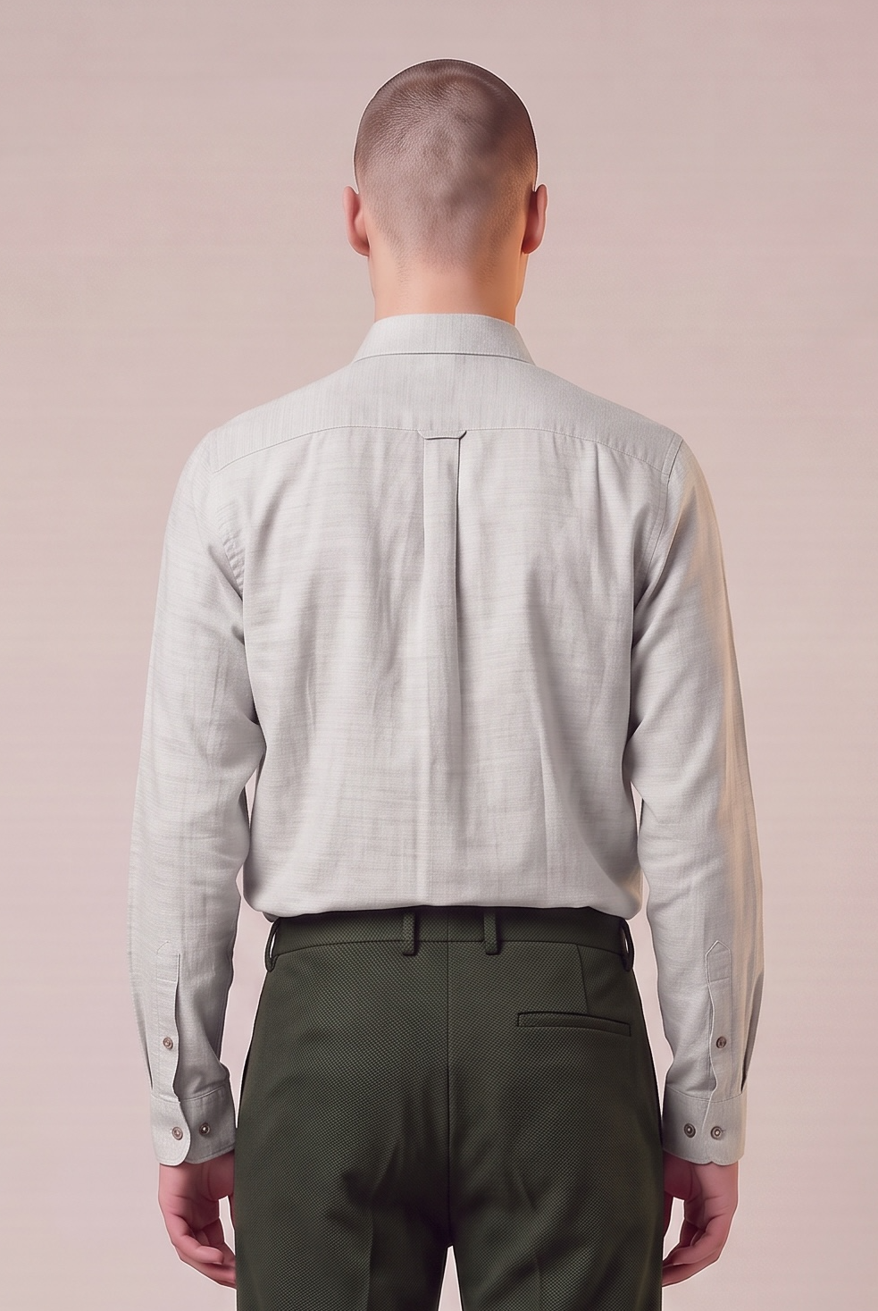 Chemise en flanelle de coton bio gris clair chiné