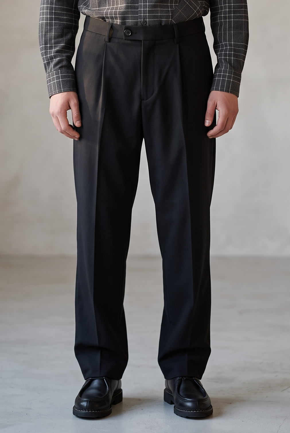 Daryk grey stretch wool cotton city trousers