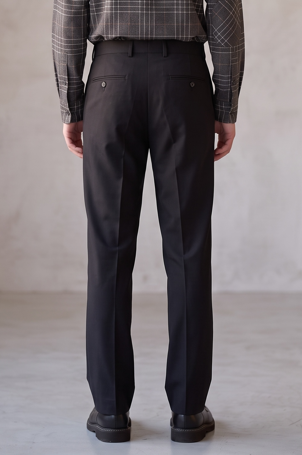 Daryk grey stretch wool cotton city trousers
