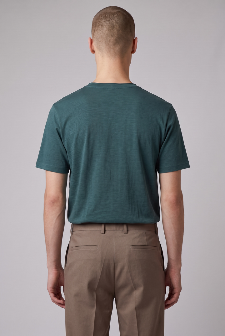 T Shirt SS laine recyclée japonaise vert