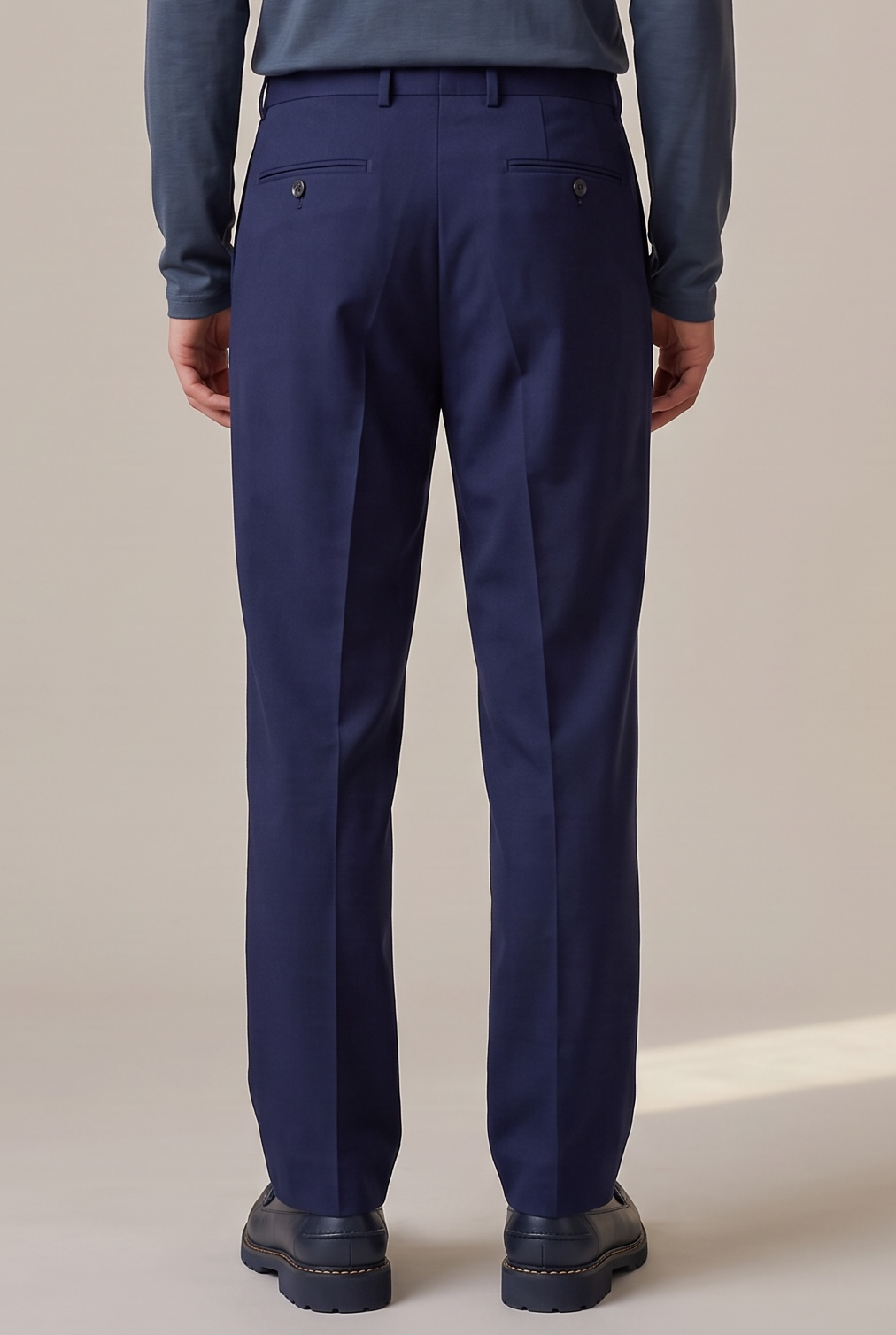 Pantalon Pleats en coton bio marine
