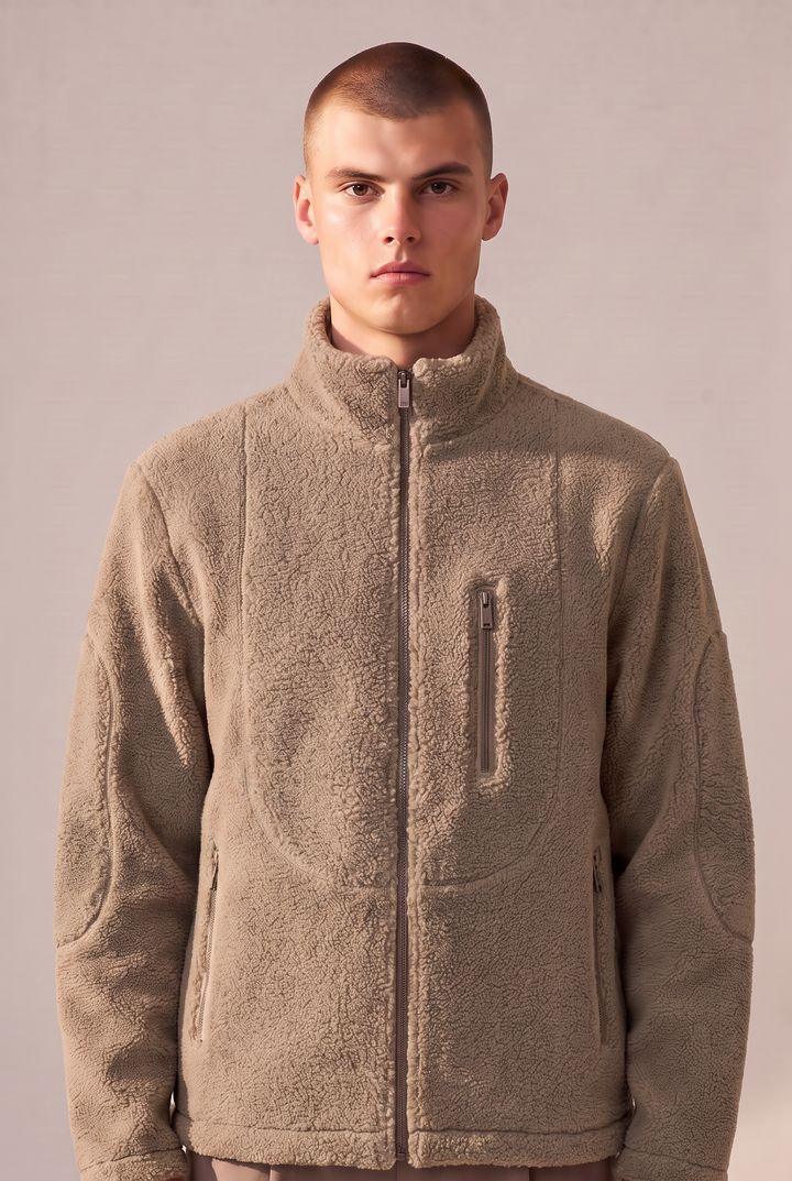 Veste en laine recyclée beige