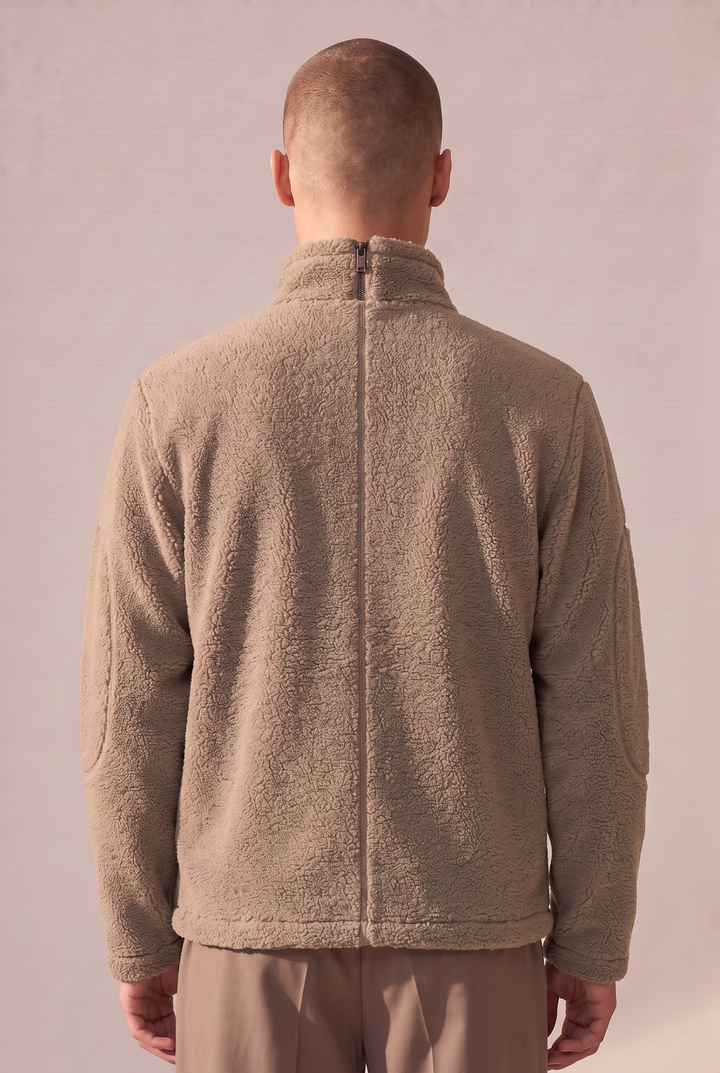 Veste en laine recyclée beige