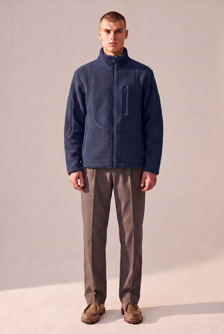 Veste en laine recyclée marine