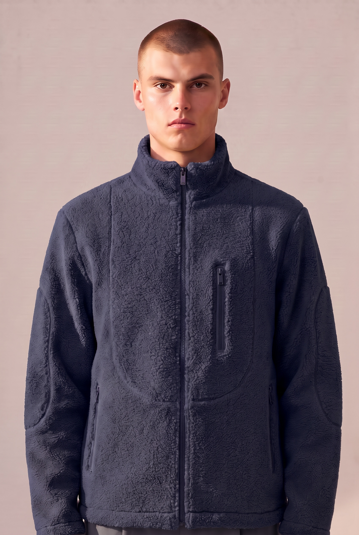 Veste en laine recyclée marine