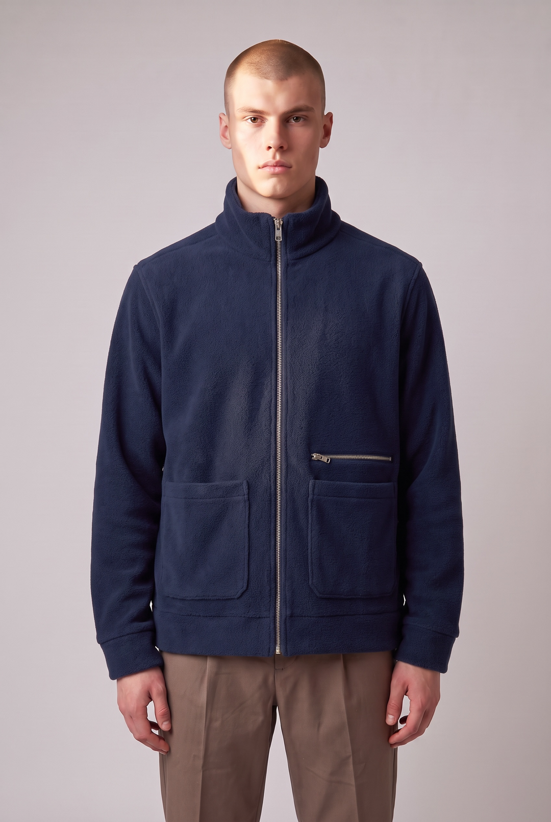 Veste en laine recyclée marine