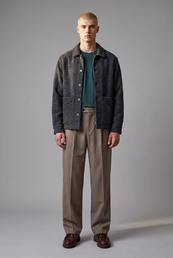Veste Workwear laine gris chiné