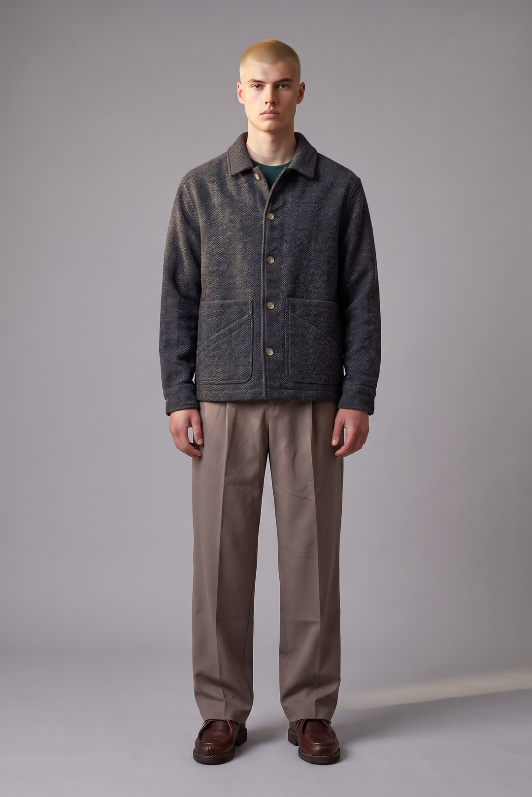 Veste Workwear laine gris chiné