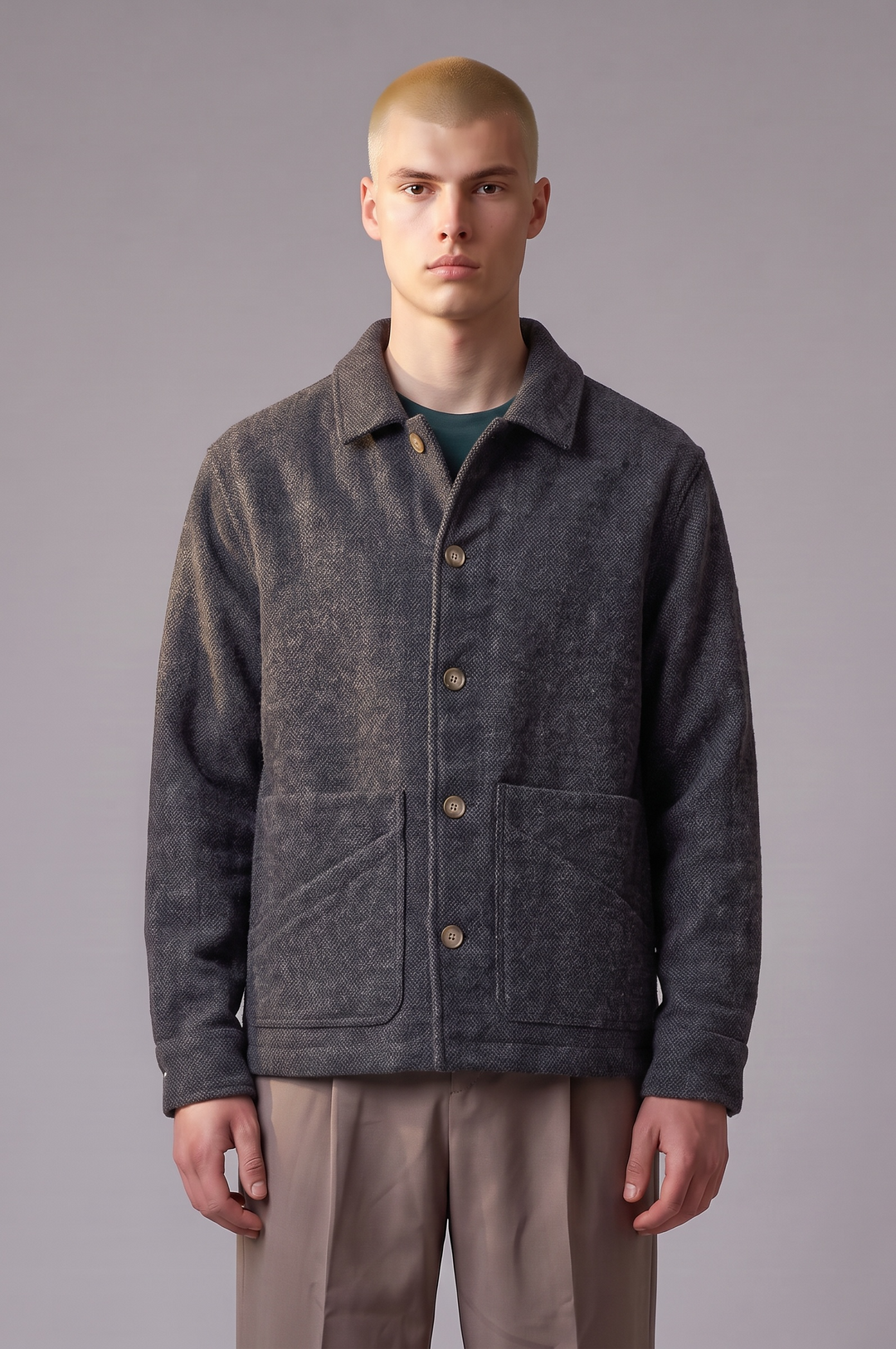 Veste Workwear laine gris chiné