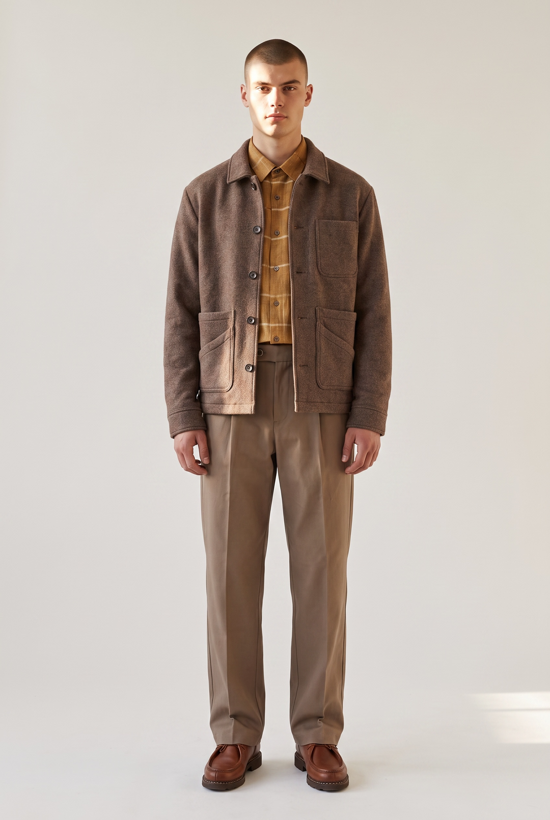 Brown wool workwear jacket