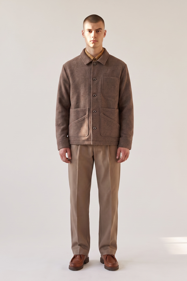 Brown wool workwear jacket