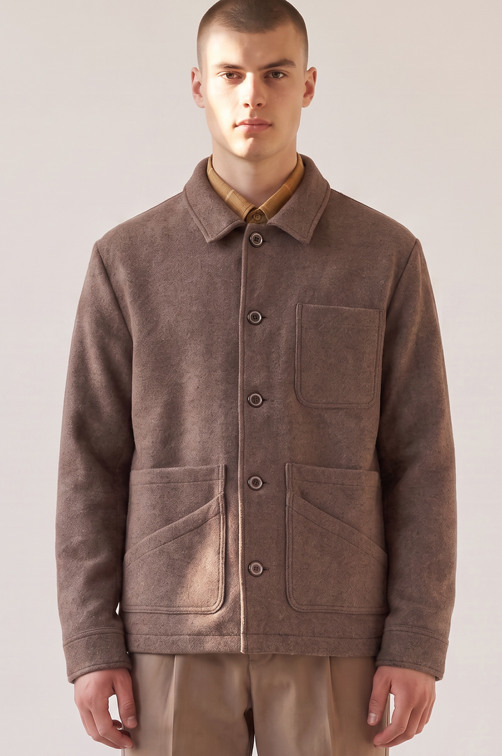 Brown wool workwear jacket