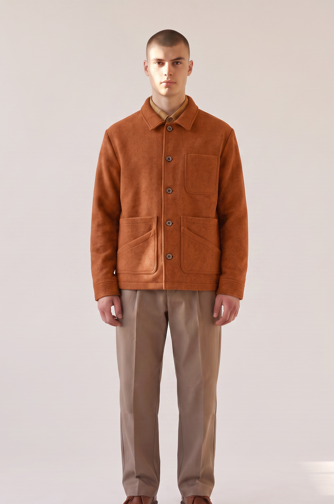 Veste Workwear laine rouille orange