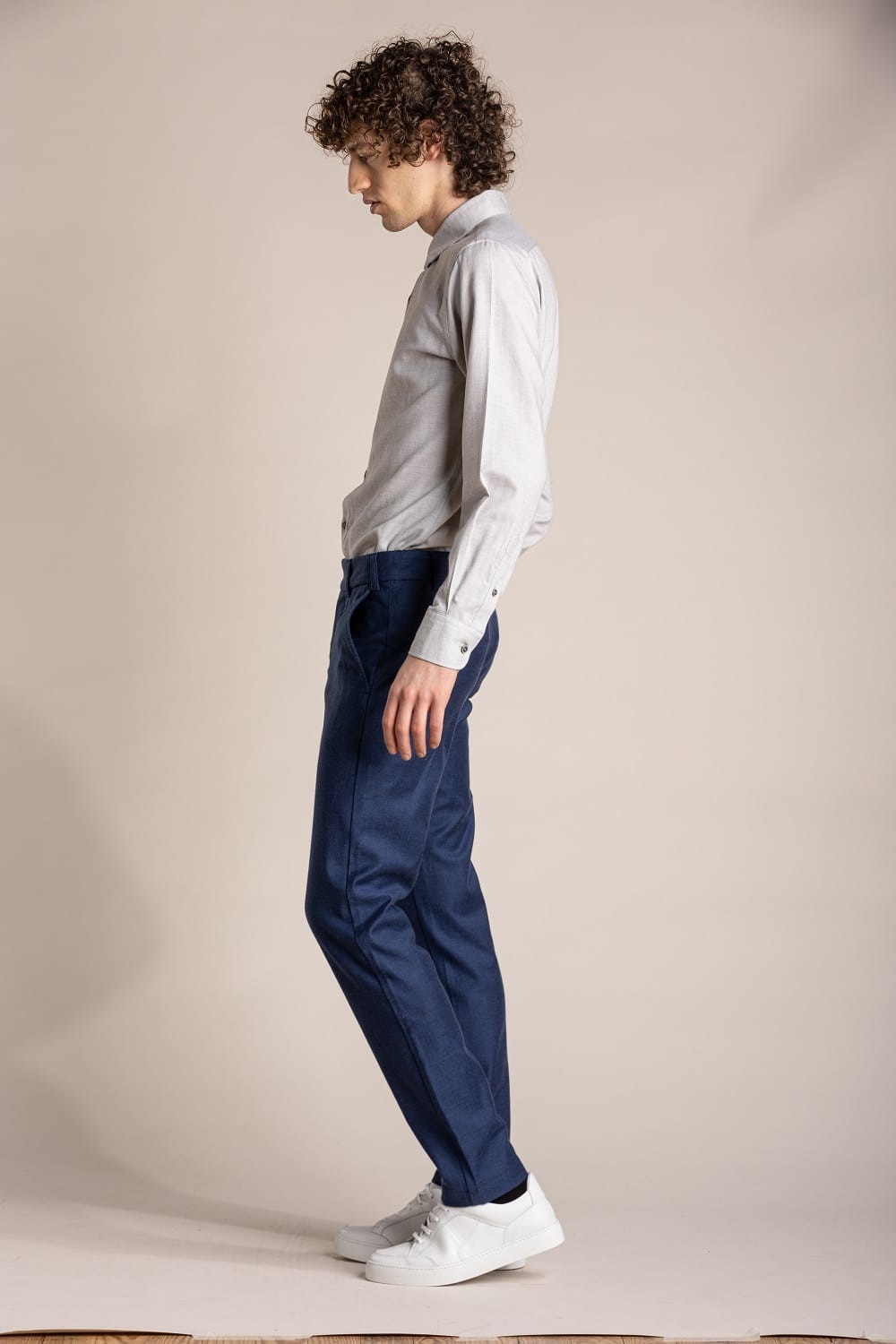 City pant en coton bio bleu