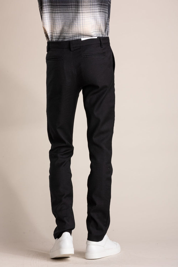 Pantalon city coton laine stretch noir