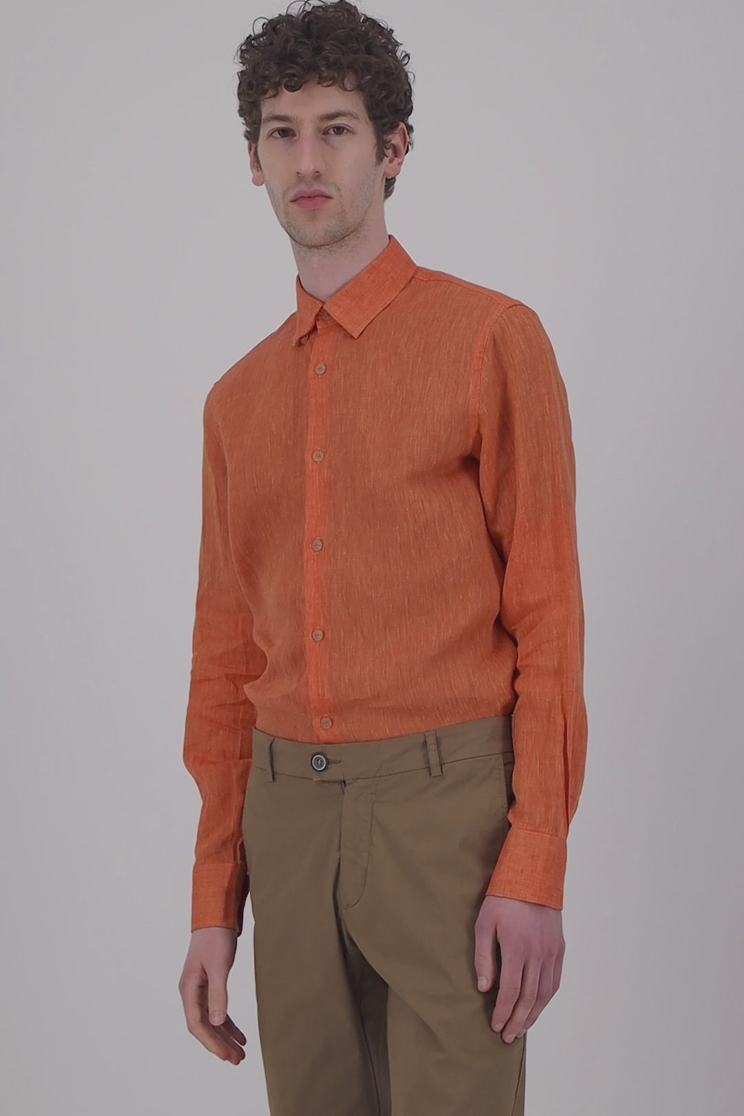 Mottled orange linen shirt